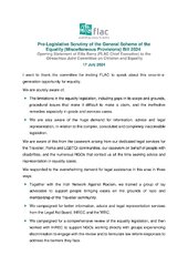 Opening Statement of Eilis Barry (FLAC Chief Executive) to the  Oireachtas Joint Committee on Children and Equality 